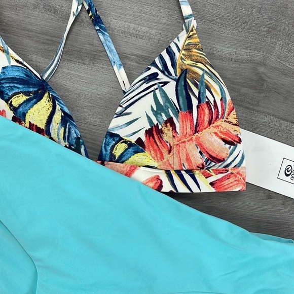 ☀️HURLEY☀️RIP CURL☀️CROSS BACK TRI HIPSTER SURF BOTTOM BIKINI SET - Picture 8 of 14